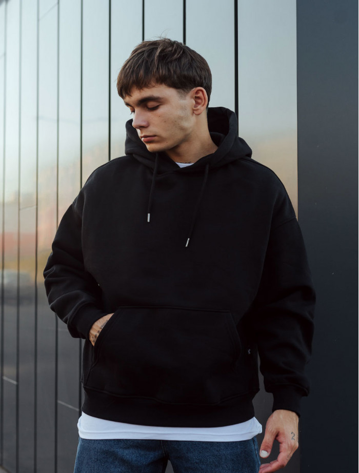 Bluza Staff black oversize fleece