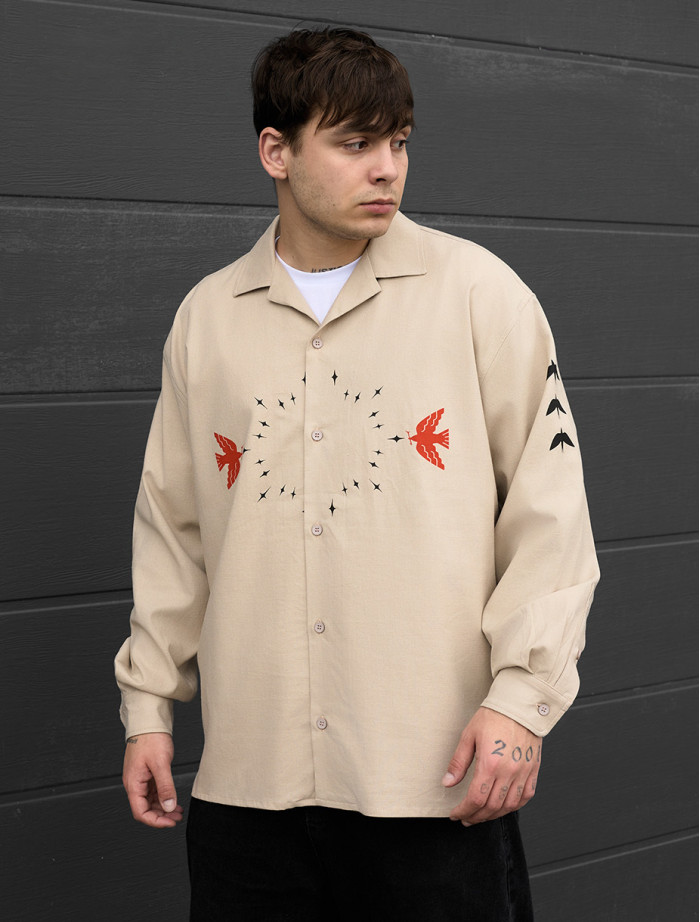 Koszula Staff tu beige oversize