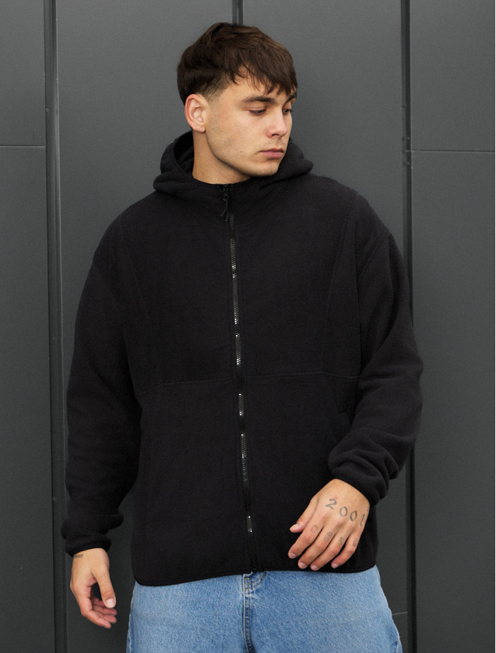 Bluza Staff black zip fleece oversize