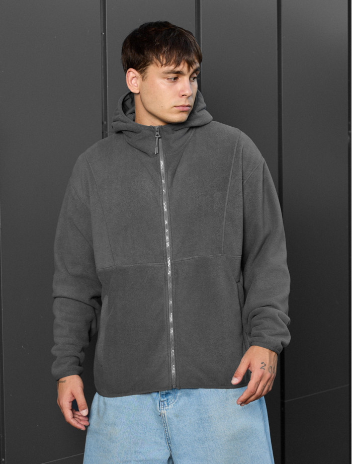 Bluza Staff gray zip fleece oversize
