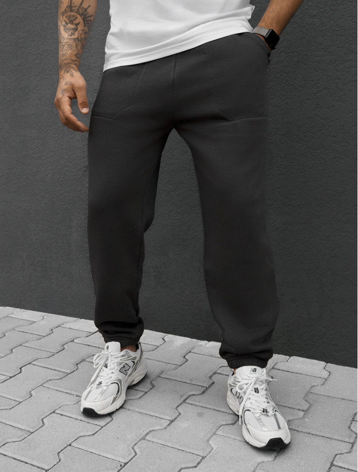 Spodnie dresowe Staff al dark gray fleece