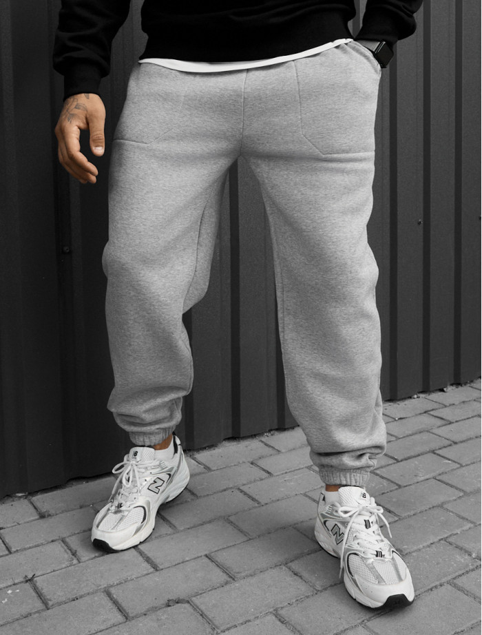 Spodnie dresowe Staff al gray melange fleece