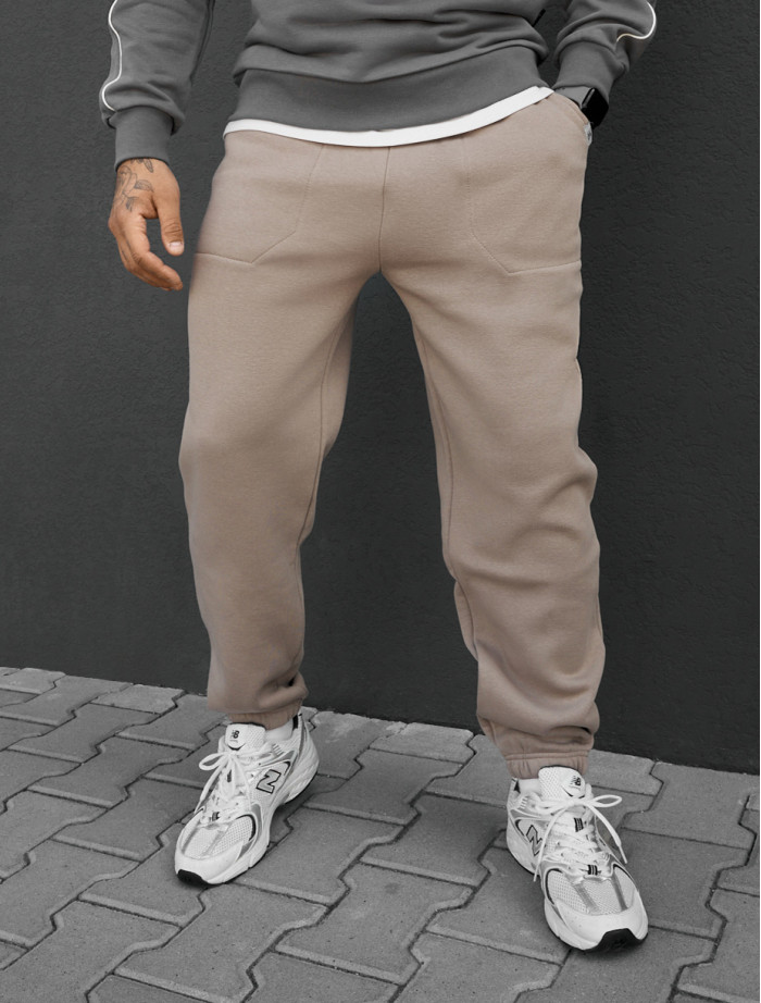 Spodnie dresowe Staff al beige fleece