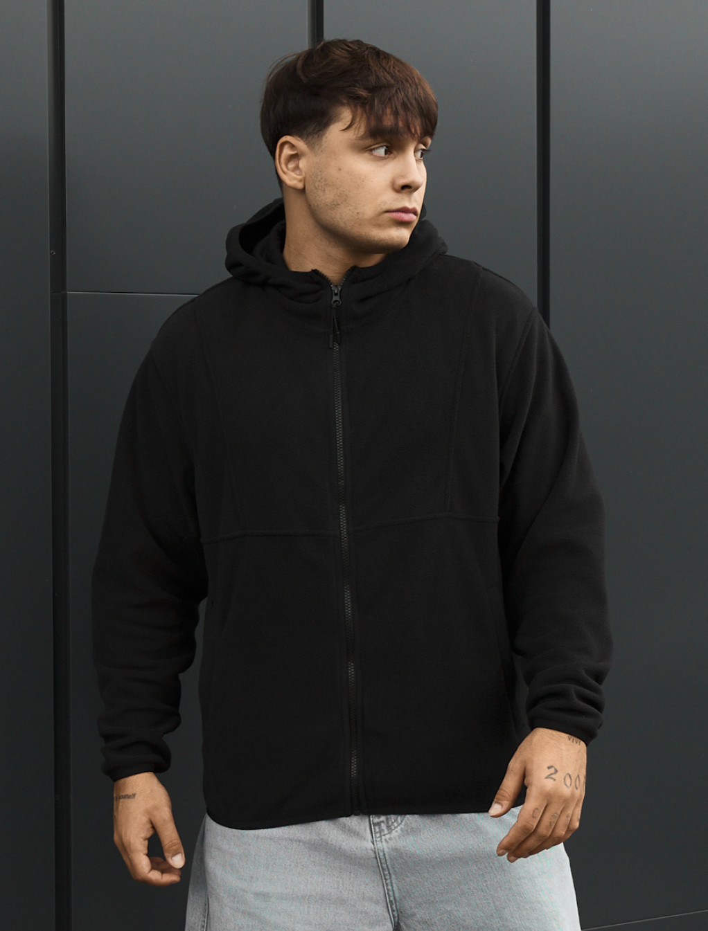 Bluza Staff zip black fleece