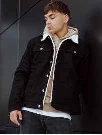 Jeansowa kurtka z futrem Staff al black