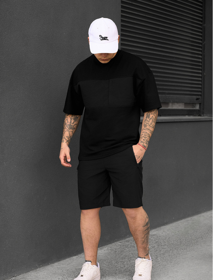 Komplet koszulka + spodenki Staff patt black oversize