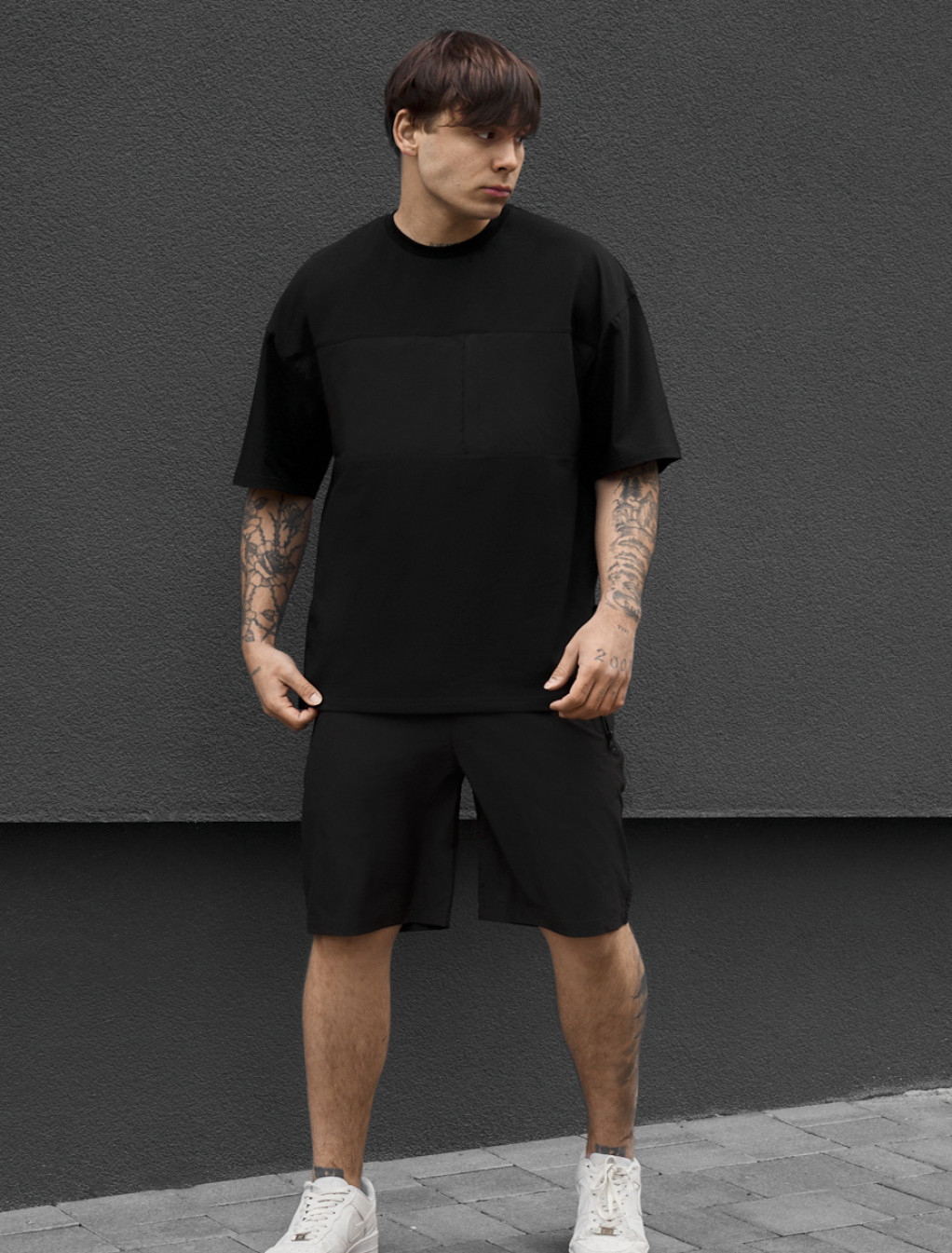 Komplet koszulka + spodenki Staff patt black