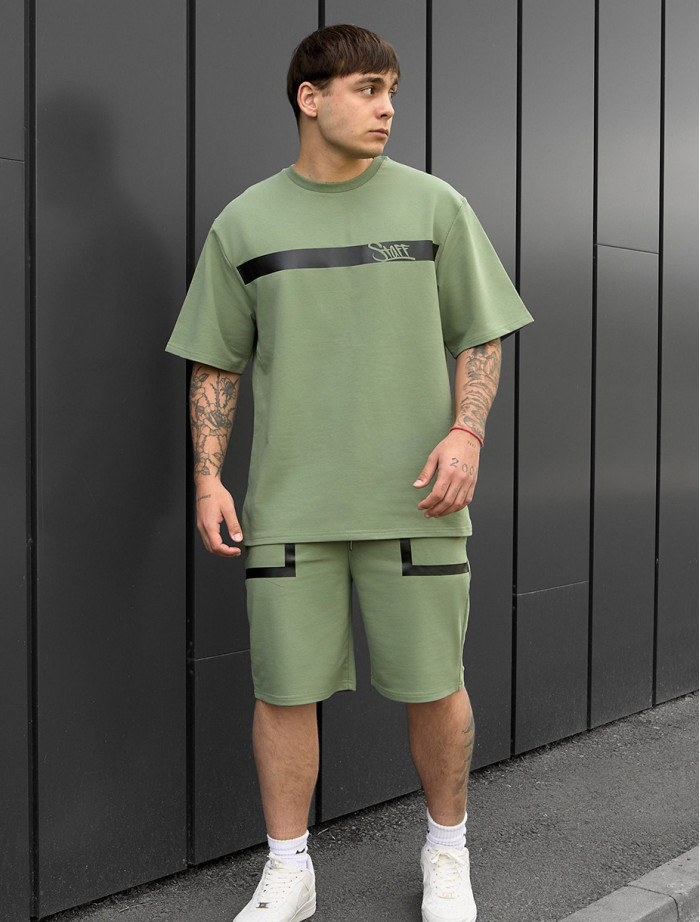 Komplet koszulka + spodenki Staff ra khaki