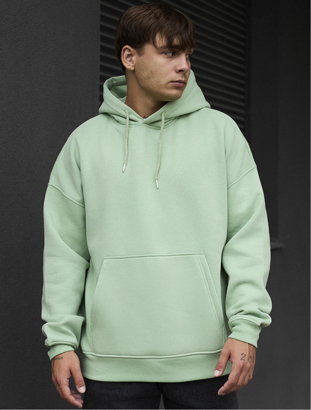 Bluza z kapturem Staff light mint oversize fleece