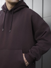 Bluza z kapturem Staff brown oversize fleece