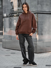 Bluza z kapturem Staff mi brown oversize fleece