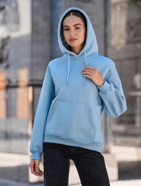 Damska bluza z kapturem Staff mi light blue oversize fleece