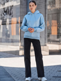 Damska bluza z kapturem Staff mi light blue oversize fleece