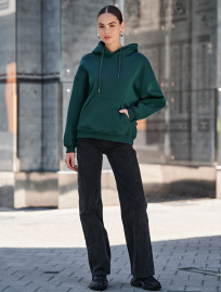 Damska bluza z kapturem Staff mi green oversize fleece