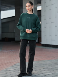 Bluza damska Staff green logo oversize fleece