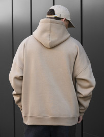 Bluza z kapturem Staff beige oversize fleece