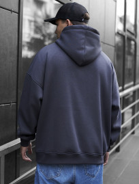 Bluza z kapturem Staff dark gray oversize fleece