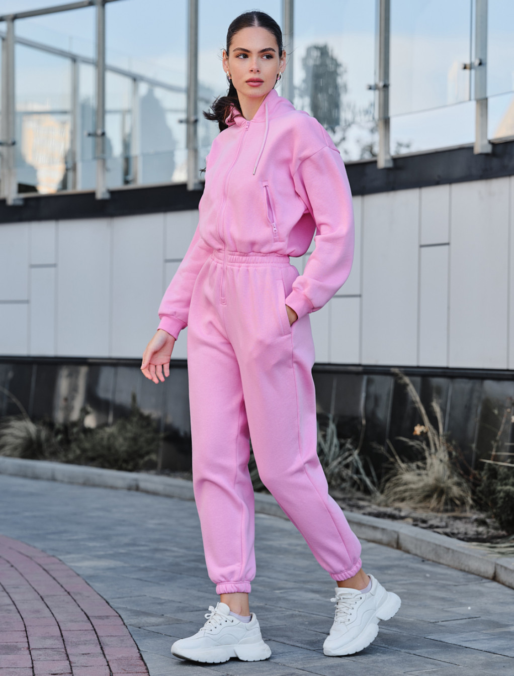 Kombinezon damski Staff ср pink oversize fleece