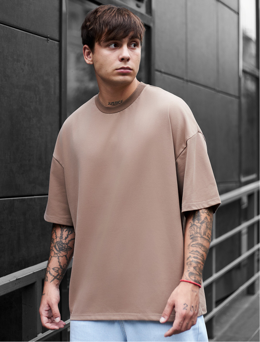 Koszulka Staff brown basic oversize