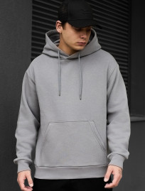 Bluza z kapturem Staff gray logo oversize fleece