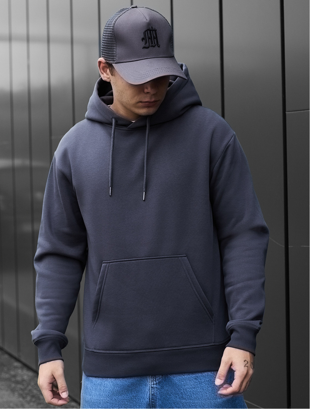 Bluza z kapturem Staff dark gray fleece