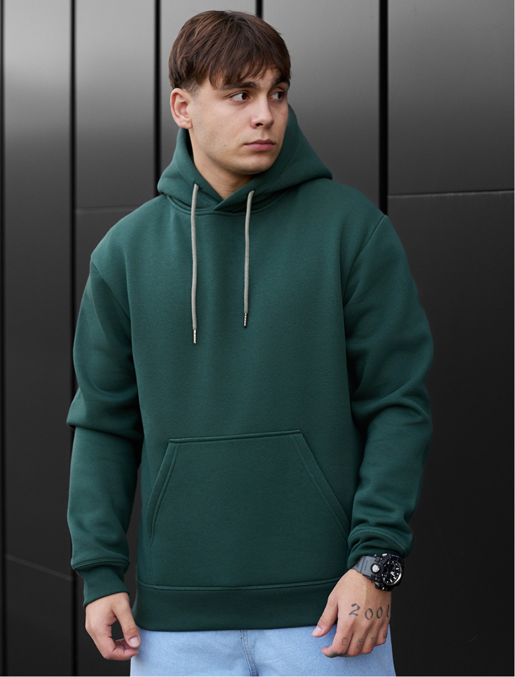 Bluza z kapturem Staff green fleece