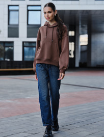 Bluza z kapturem damska Staff ti brown oversize fleece