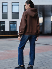 Bluza z kapturem damska Staff ti brown oversize fleece