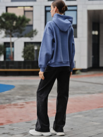 Damska bluza z kapturem Staff ti dark blue oversize fleece