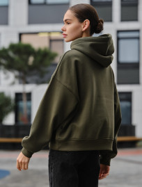 Damska bluza z kapturem Staff ti khaki oversize fleece