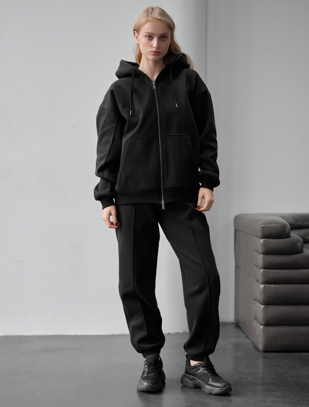 Damski dres Staff jay black zip oversize fleece