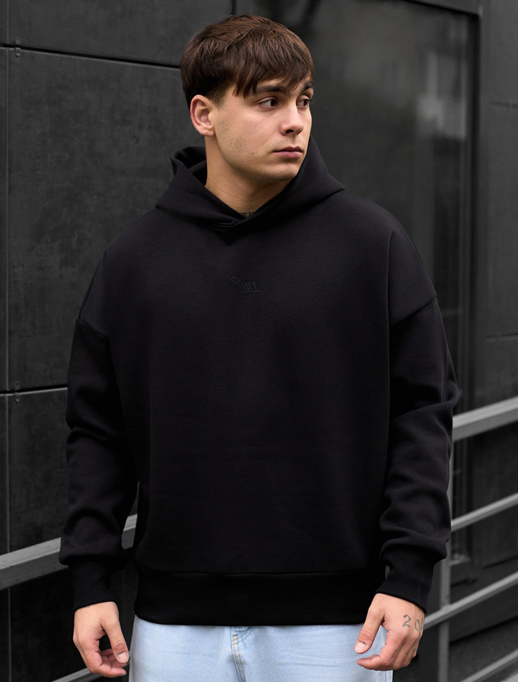 Bluza z kapturem Staff black logo oversize fleece