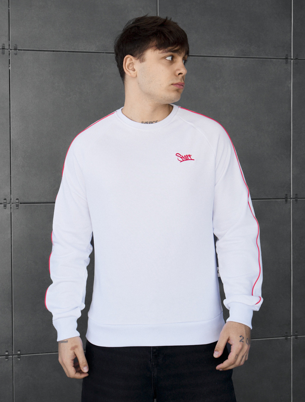 Bluza Staff white logo reflective