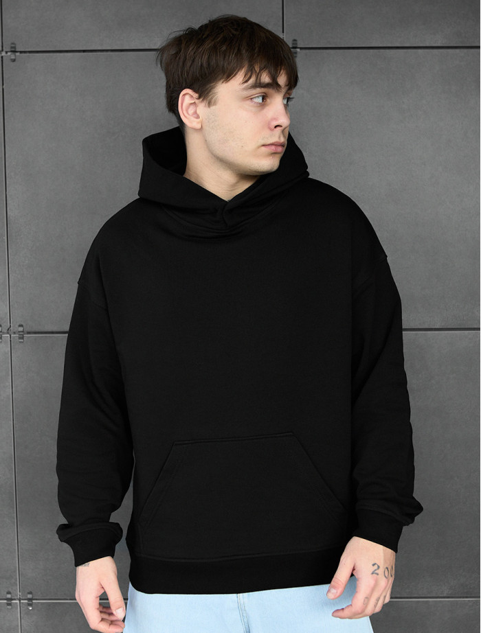 Bluza z kapturem Staff button black oversize