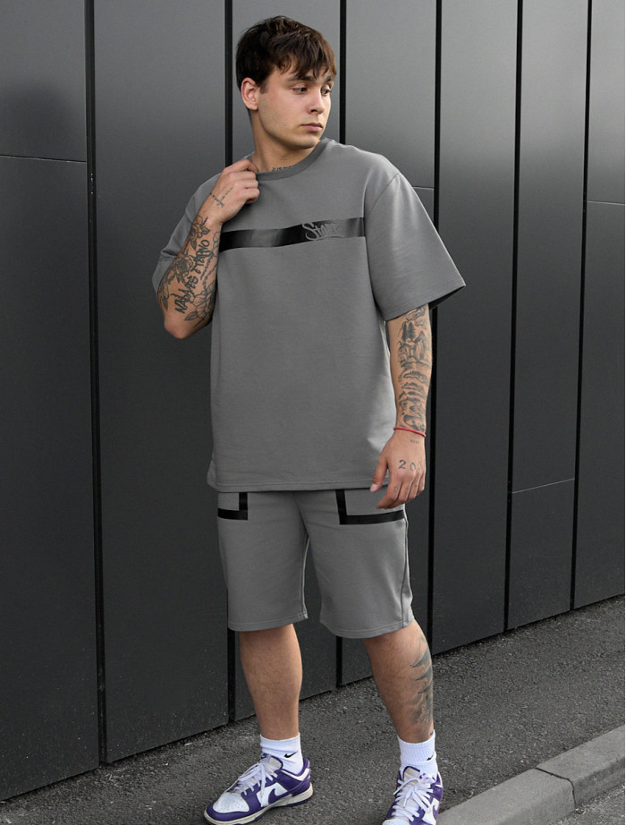 Komplet koszulka + spodenki Staff ra gray