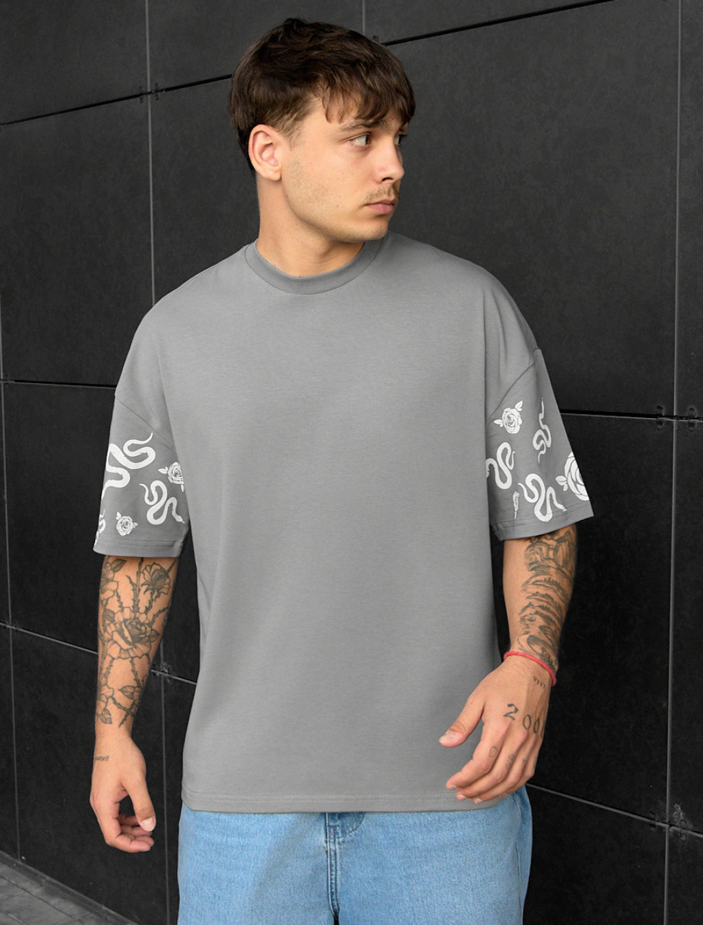 Koszulka Staff snake & flower oversize