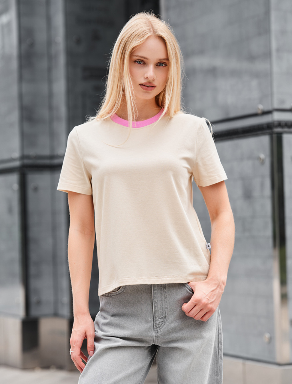 Koszulka Staff in milk & pink