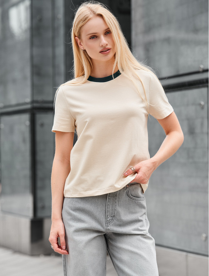 Koszulka Staff in milk & green