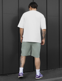 Komplet koszulka + spodenki Staff patt white & light olive