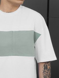 Komplet koszulka + spodenki Staff patt white & light olive