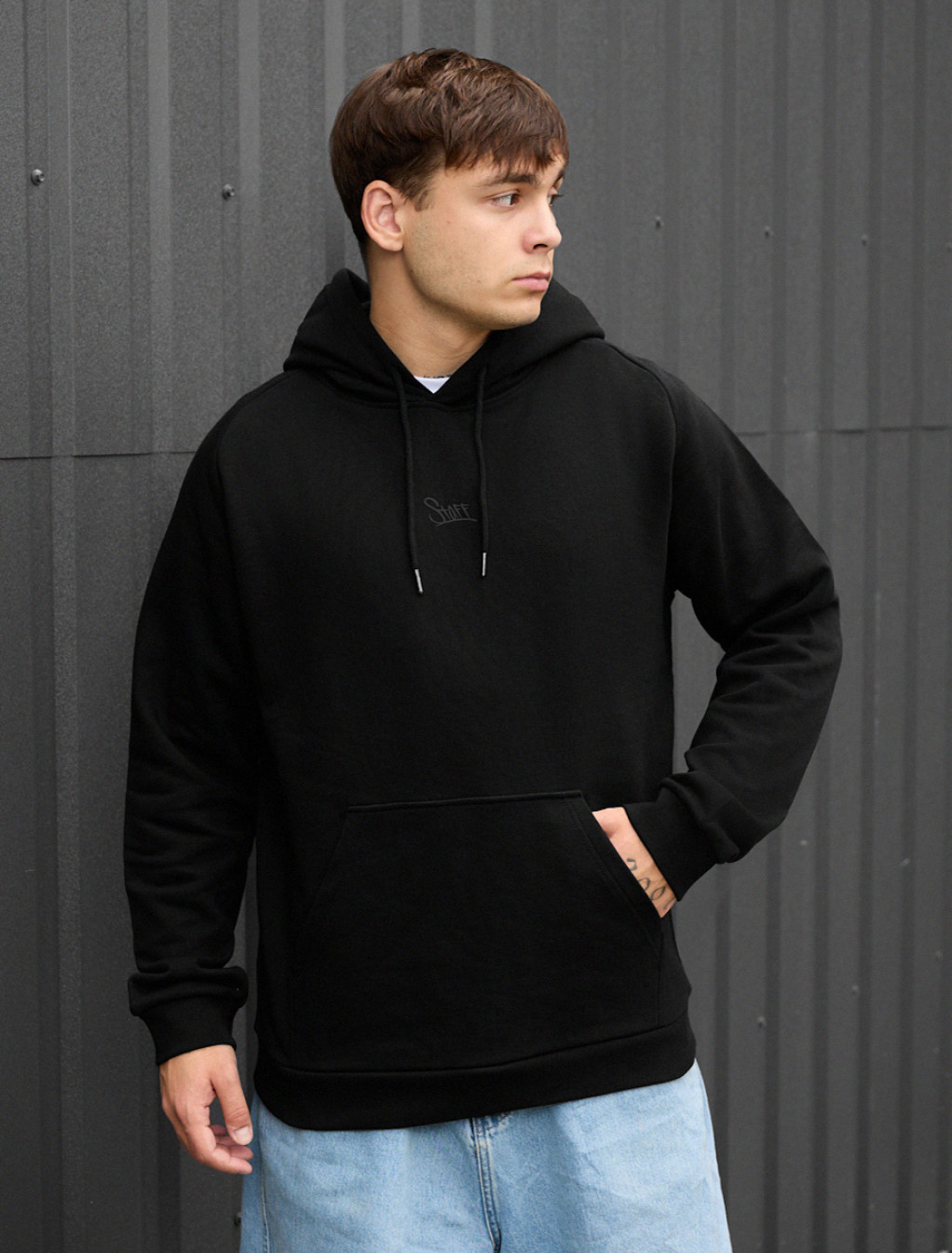 Bluza Staff re black logo oversize
