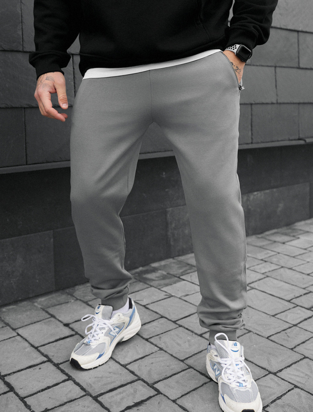 Spodnie dresowe Staff zem light gray