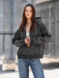 Bluza Staff fiz dark gray oversize fleece