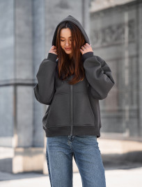Bluza Staff fiz dark gray oversize fleece