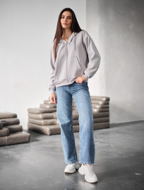 Bluza Staff fiz light gray oversize fleece