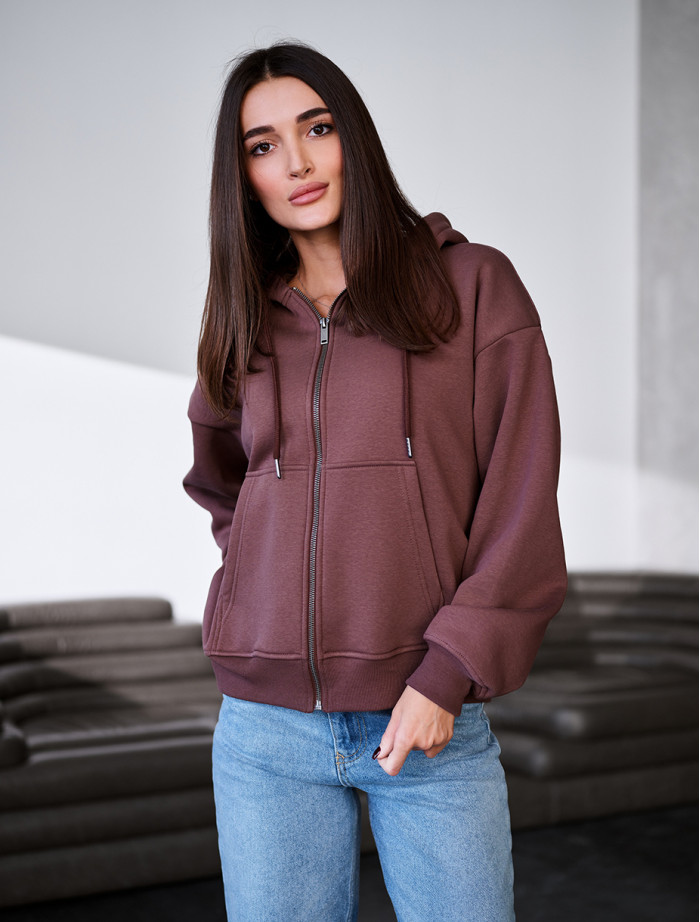 Bluza Staff fiz brown oversize fleece