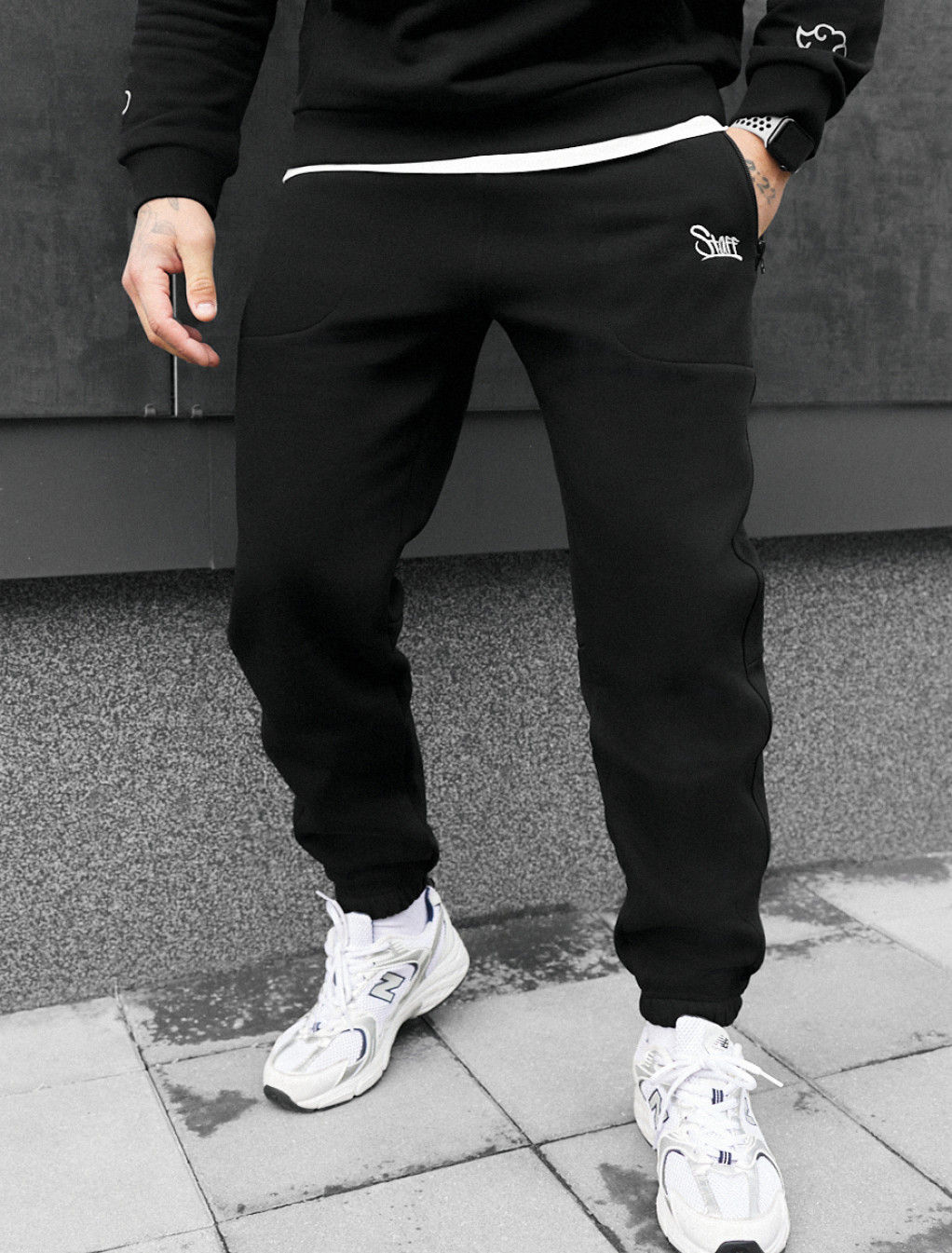 Spodnie Staff nib black logo fleece