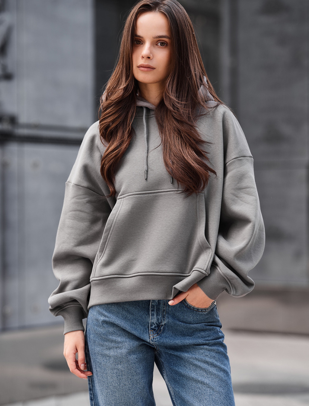 Bluza Staff ti gray oversize fleece