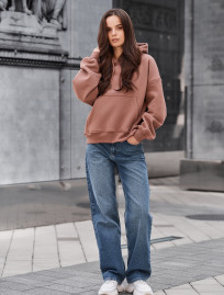 Bluza Staff ti light brown oversize fleece