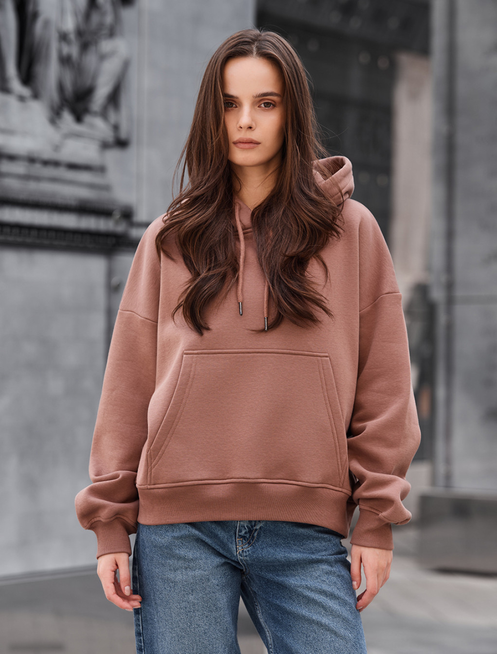 Bluza Staff ti light brown oversize fleece